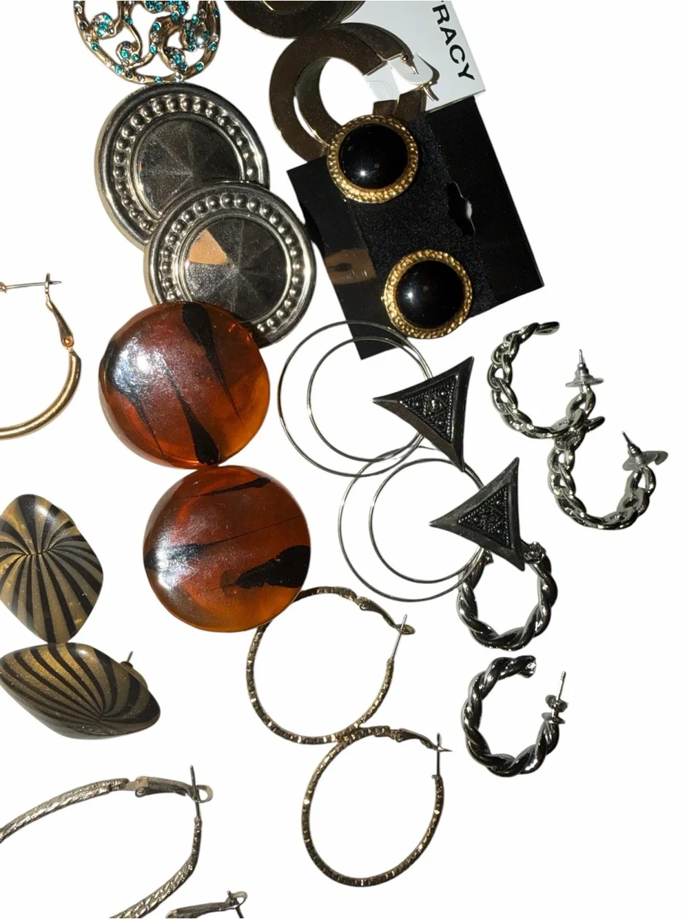 Mixed Metal and Tortoiseshell Earring Set